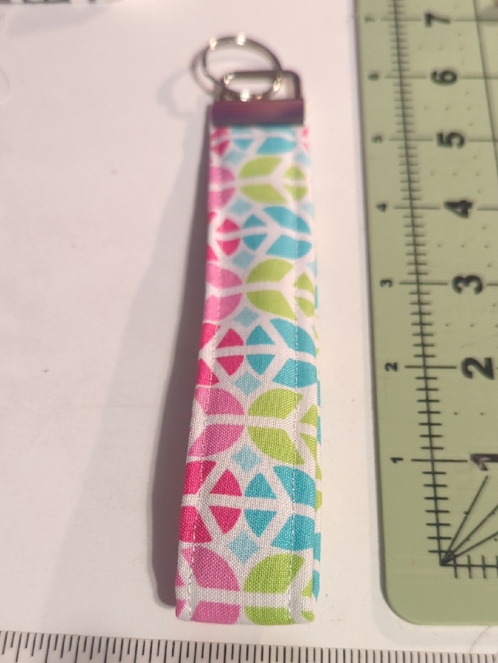 Colorful Peace Sign Fabric Keychain Wristlet